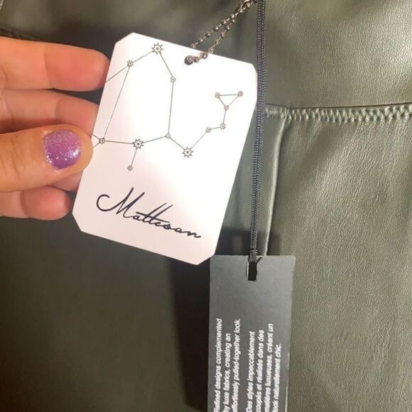 Matteson Grey Leather Style Leggings NWT - Picture 4 of 6